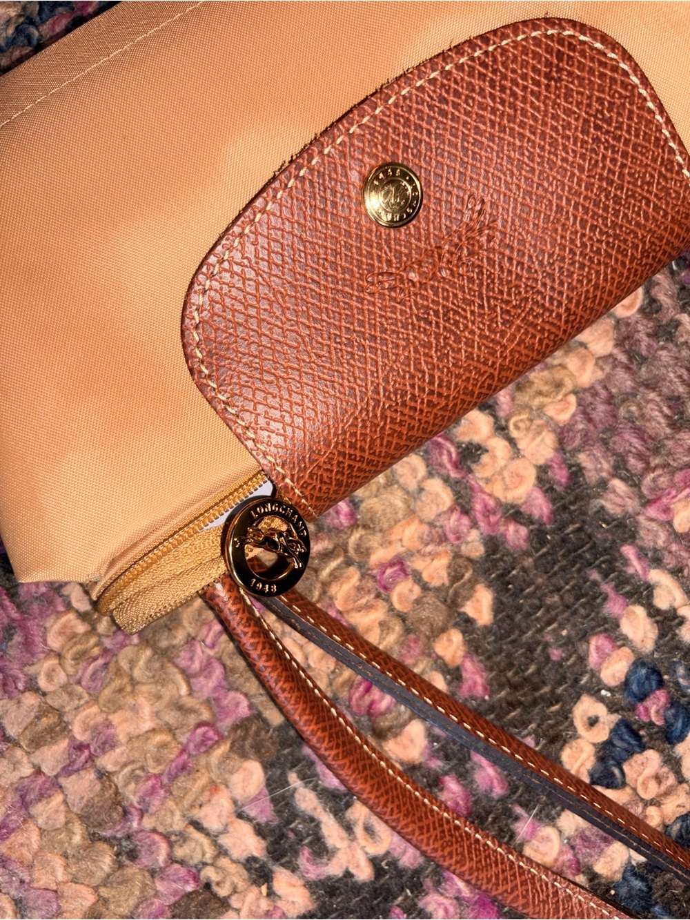 Longchamp Medium Le Pilage Nylon Shoulder Tote in Fawn - Picture 6 of 6
